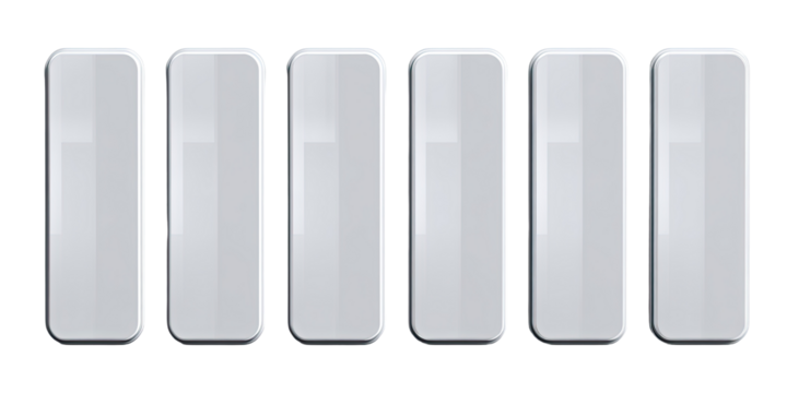 Row of light gray rectangular panels