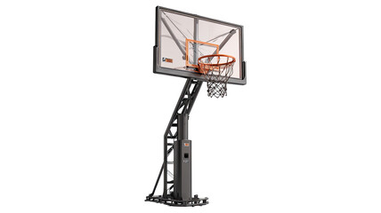 Modern basketball hoop with a large, flat backboard