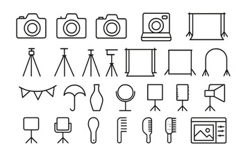 Collection of photography equipment and tools for studio use in various settings and projects
