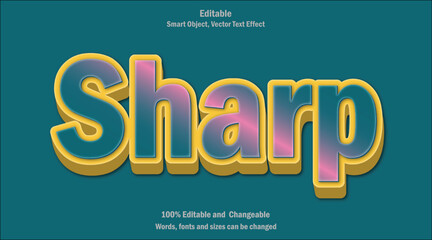 Sharp Text Effect Sleek, Bold and Futuristic Typography Design.