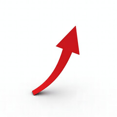 Red arrow showing market growth with white background