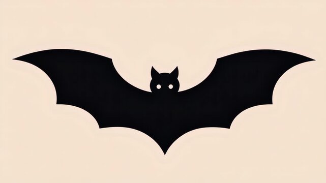 Halloween bat silhouette flying at night spooky black creature wings minimal clean negative space flight creepy night