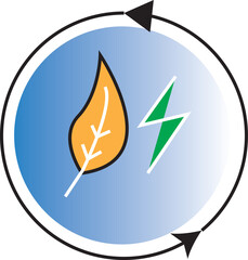 Renewable green energy icon with eco power and sustainable design