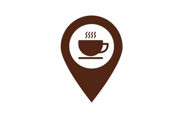 Coffee bar icon map pointer. Coffee shop map pointer. Coffee bar location pointer map location, caffè map pointer location icon