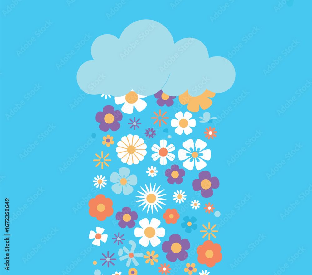 Poster minimalist flat illustration of a single cloud with a subtle gradient perfect for weather apps or cl