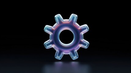Obraz premium A colorful gear with a black background
