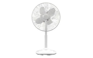 White pedestal fan with frosted blades