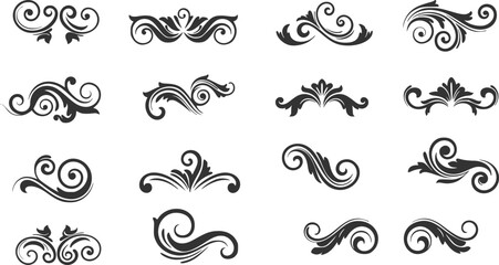 vector set of Flourish Vector Design Elements Collection
