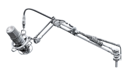 Microphone boom arm with adjustable support