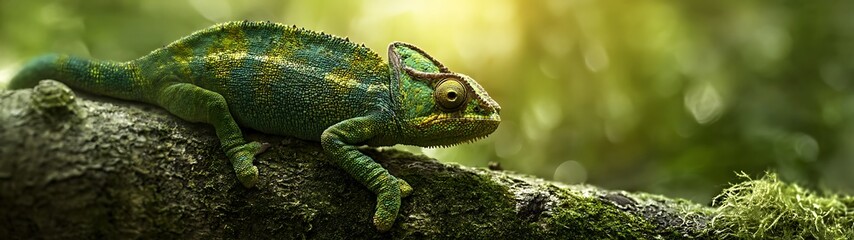 Obraz premium Chameleon Camouflage in Jungle Light