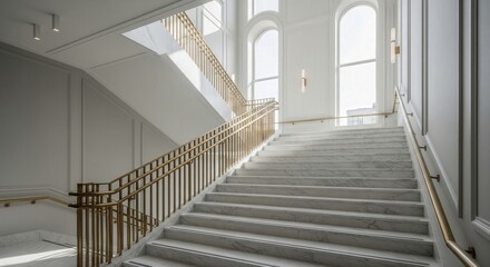 Luxurious Marble Staircase Interior
