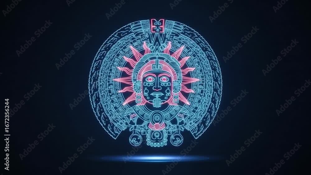 Poster futuristic technology design with glowing intricate patterns.