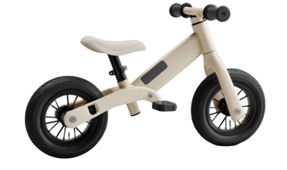 Beige balance bike for toddlers