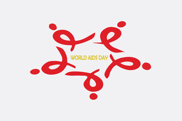 Fototapeta premium Artistic Red Ribbon AIDS Awareness Graphic for Health Campaign Poster