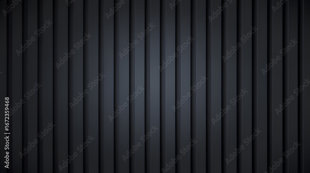 Poster dark gray vertical panels creating a textured background with subtle shadows and linear patterns des