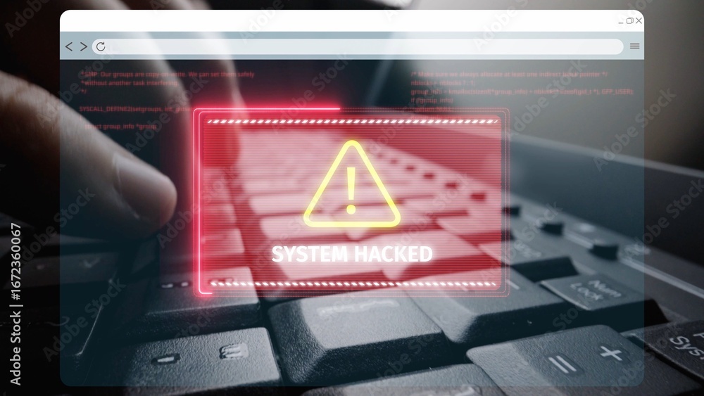 Poster cybersecurity defense and system protection from hackers, secure digital systems, cyberattack preven