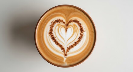 Warm latte art creates an expression of affection and coffee enjoyment