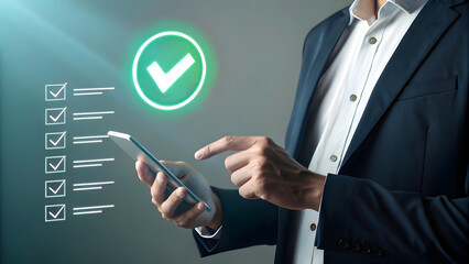 Businessman using modern technology for successful business decisions