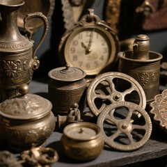 Fototapeta premium antique turkish coffee pots