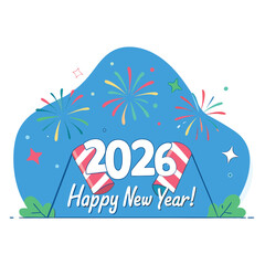 Obraz premium Vibrant new year s eve celebration graphic with festive elements and bold colors