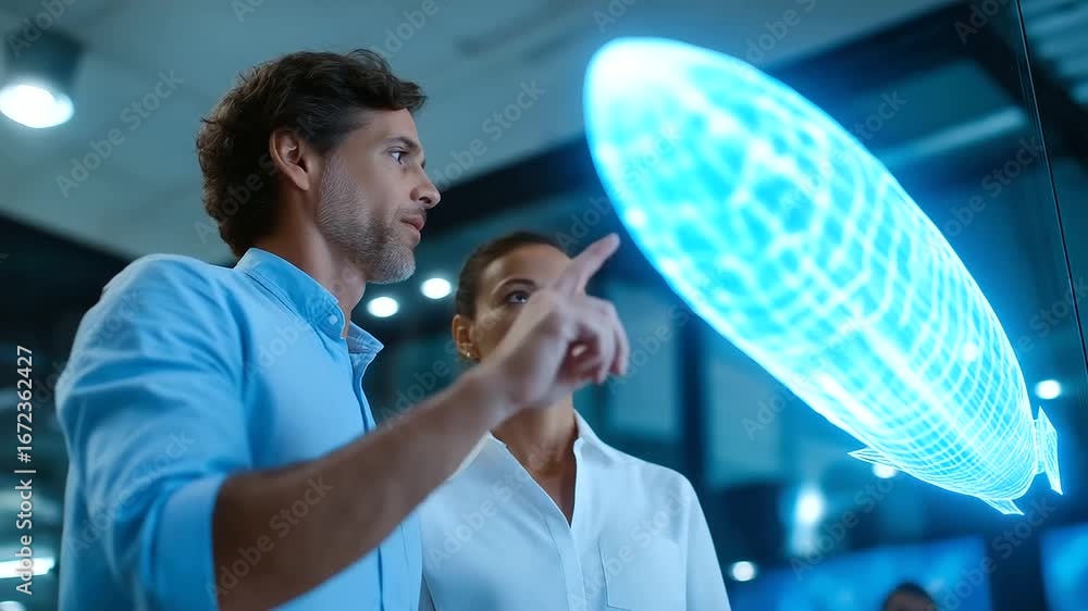Poster meteorology lab: portrait of engineers conduct aerodynamic tests on an airship in a state-of-the-art