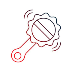 Rattle  gradient outline icon with white background vector stock illustration