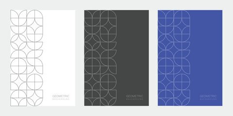 Abstract geometric template designs with line shapes in vector format