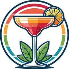 Colorful Cocktail Drinks Vector – Best-Selling Bar Beverages, Vibrant Mixed Drinks, Mojito, Margarita, Martini, Tropical Party Cocktails with Bold Flavors and Decorative Glasses for Menu and Branding