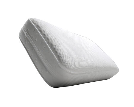 A white, angled, supportive pillow