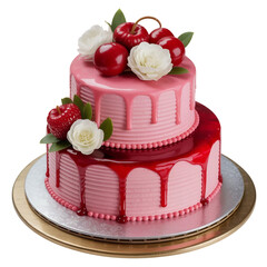 photo a Jewel Cake isolated on white background,Transparent background, clear border, for easy background separation,image Ai 