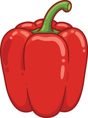 Vibrant red bell pepper isolated on for fresh food marketing vector