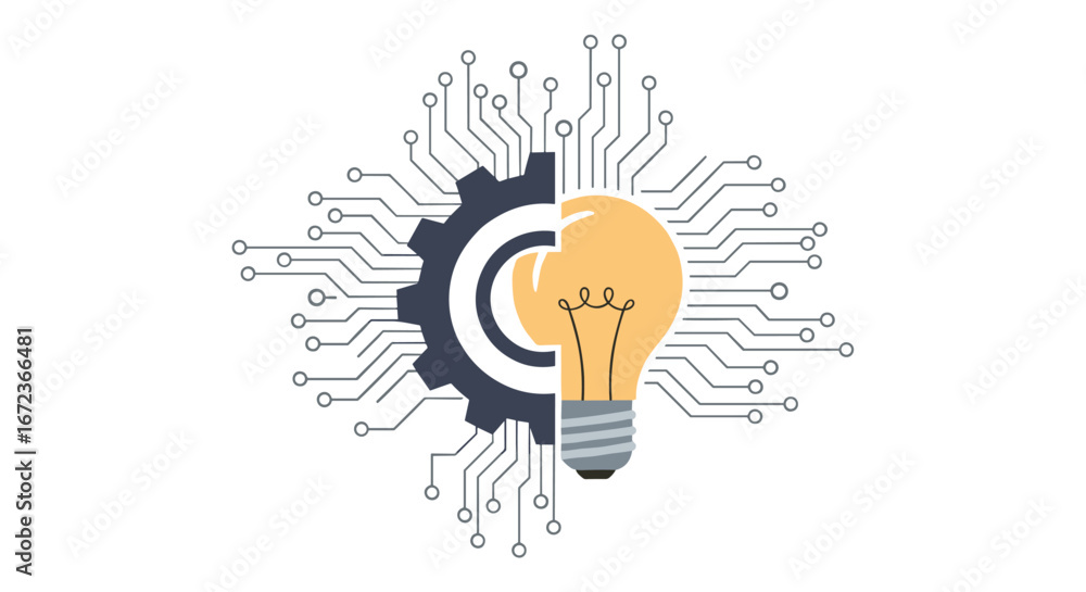 Poster this compelling digital illustration effectively symbolizes the powerful synergy between logical thi