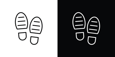 Shoe print icon in editable stroke. EPS 10 vector illustration.