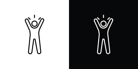 Self confidence icon in editable stroke. EPS 10 vector illustration.