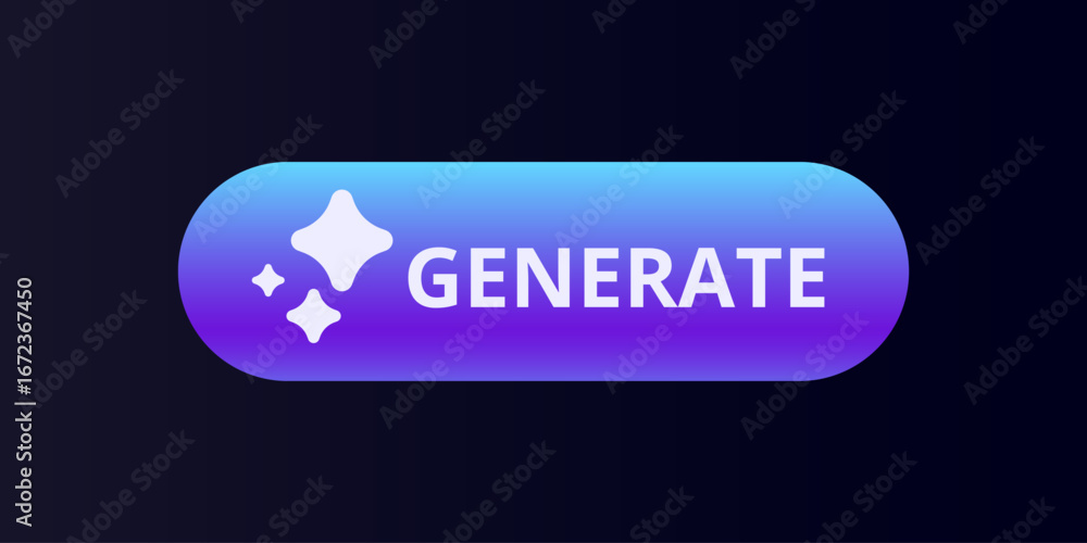 Aufkleber a colorful generate button, perfect for web and app interfaces, enhancing user interaction and engag