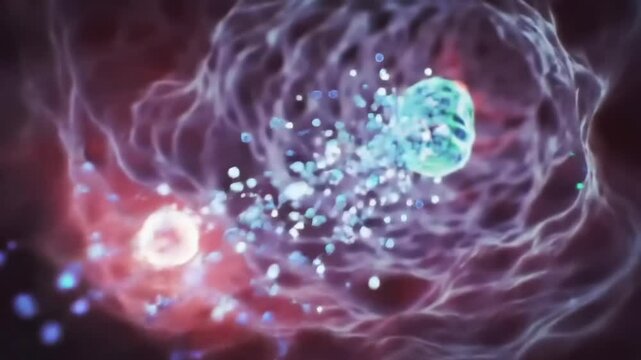 Abstract illustration of cyanobacteria cell in biological pathway