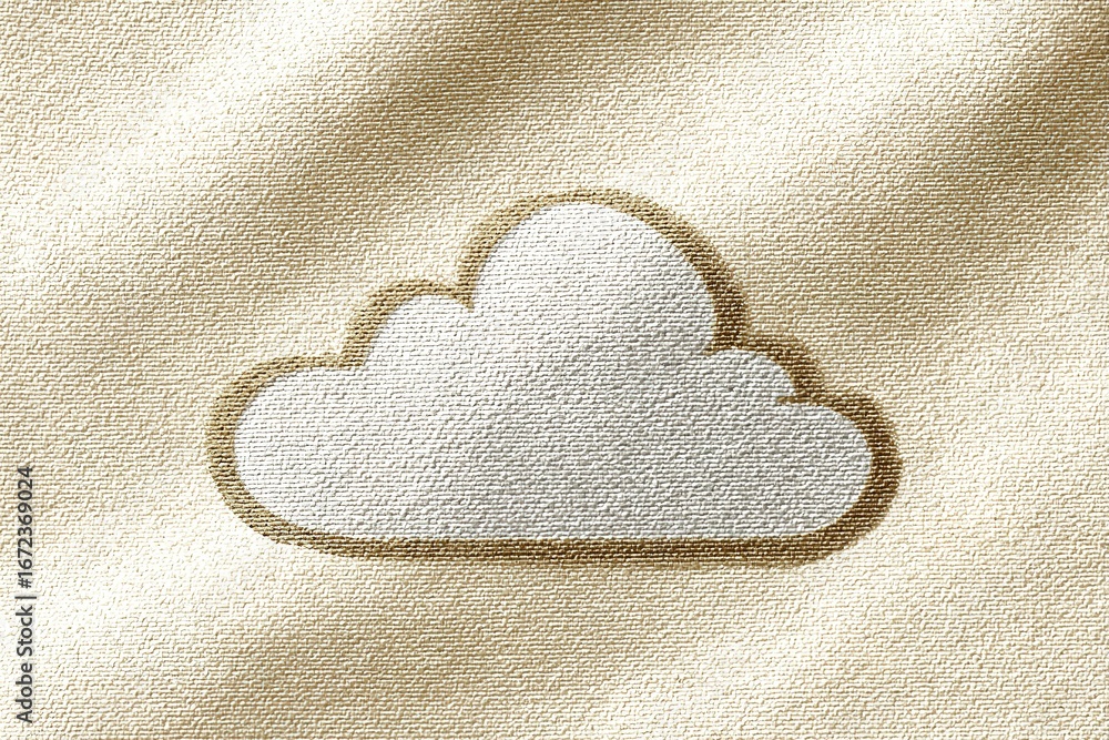 Aufkleber Cloud design on a textured fabric background creating a minimalist and serene aesthetic