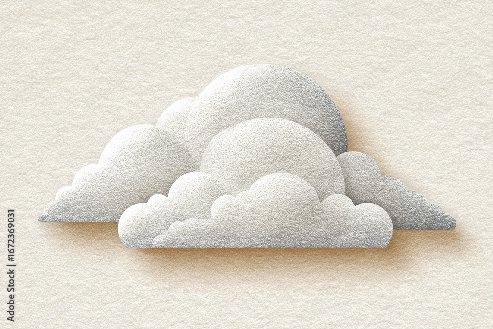 Aufkleber soft, fluffy clouds floating against a light background create a serene and calming atmosphere suita
