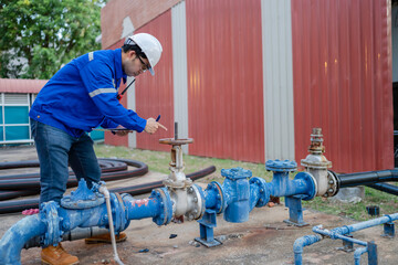 An engineer specializing in water supply systems, responsible for meter readings, pipeline...
