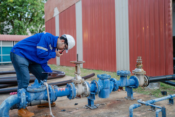 An engineer specializing in water supply systems, responsible for meter readings, pipeline...