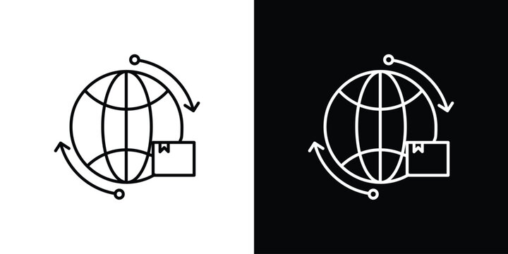 Import and export icon in editable stroke. EPS 10 vector illustration.