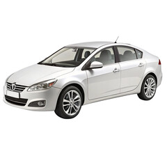 Car Isolated on Pure White Background