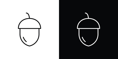 Hazelnut icon in editable stroke. EPS 10 vector illustration.