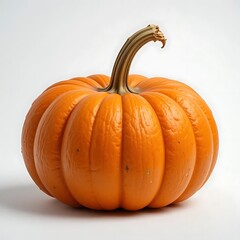 Obraz premium Fresh Orange Pumpkin on White Background