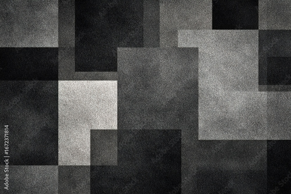 Aufkleber modern abstract geometric design featuring varying shades of black and gray with textured blocks lay