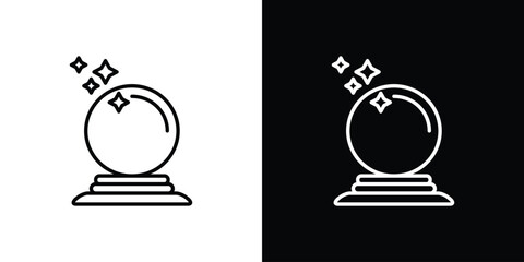Crystal ball icon in editable stroke. EPS 10 vector illustration.