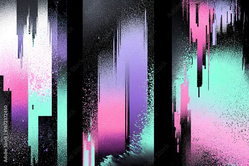 Poster vibrant digital abstract art showcasing dynamic color transitions in a modern style