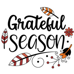 Grateful season typography design with elegant lettering