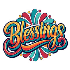 Bold typography design of the word blessings