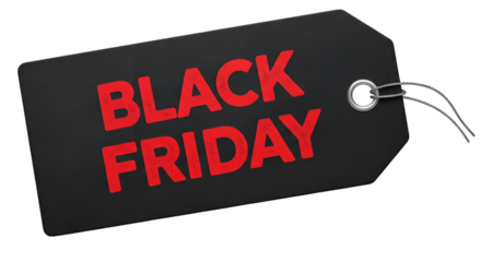 Black Friday Price Tag Isolated on Transparent Background